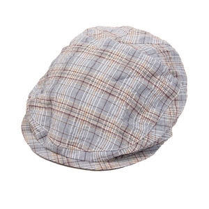 GREVI GRAY & SKY BLUE, CHECK PRINT IVY CAP | MENS SIZE S